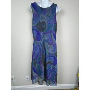 Ultra Dress New York Midi Sz‎ M Paisley Glitter Fairycore Ethereal Whimsical